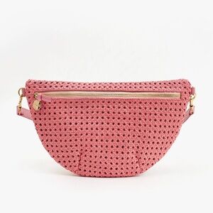 Clare V. Grande Fanny in Petal Pink Rattan Leather